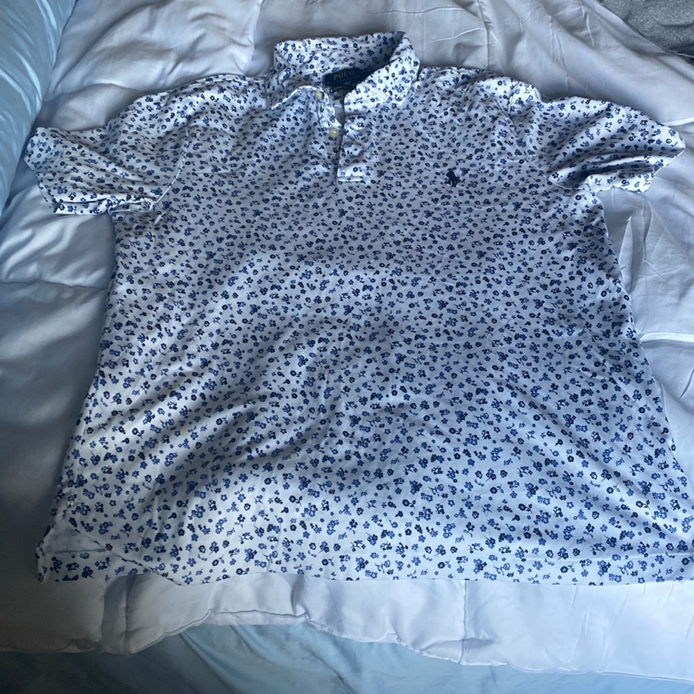Men’s polo, Ralph Lauren medium custom slim fit blue
